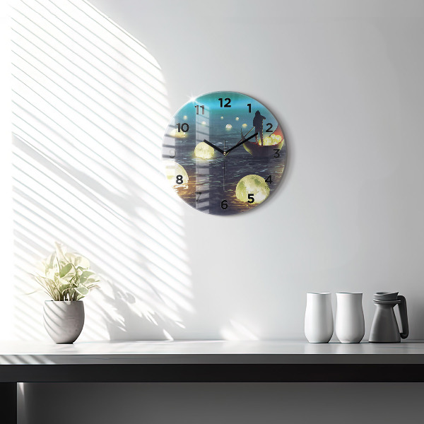 Round glass clock Abstraction
