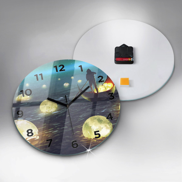 Round glass clock Abstraction