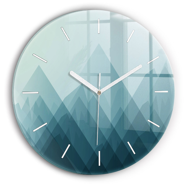 Round glass clock Geometric figures