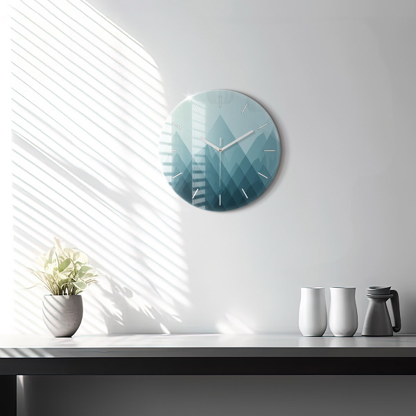 Round glass clock Geometric figures