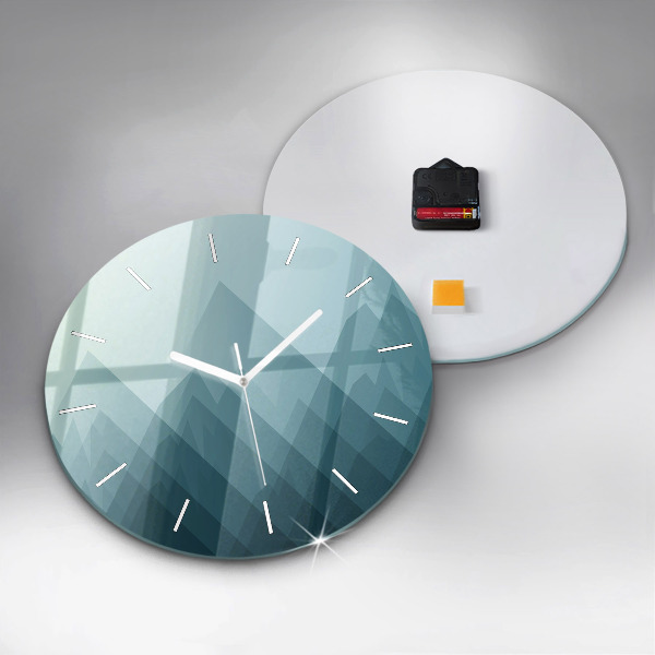 Round glass clock Geometric figures