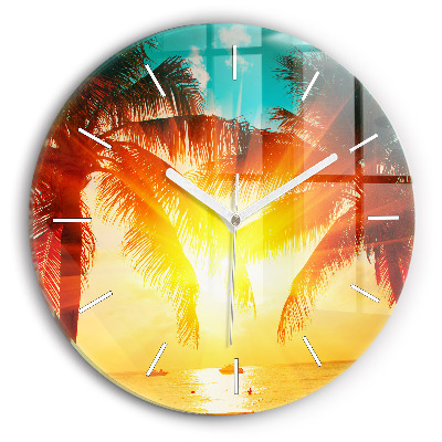 Round glass clock Holidays Rest