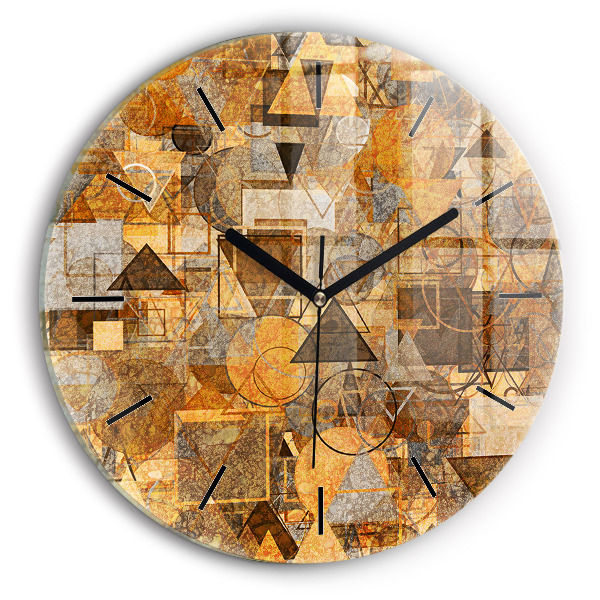 Round glass clock Geometric Shapes