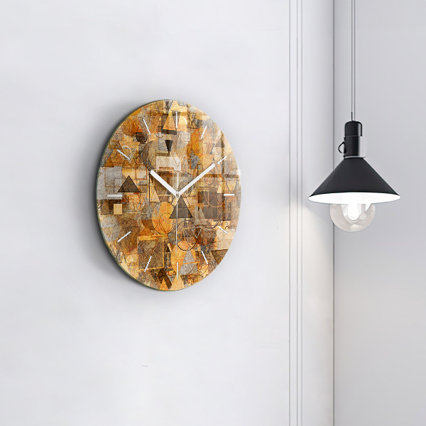 Round glass clock Geometric Shapes