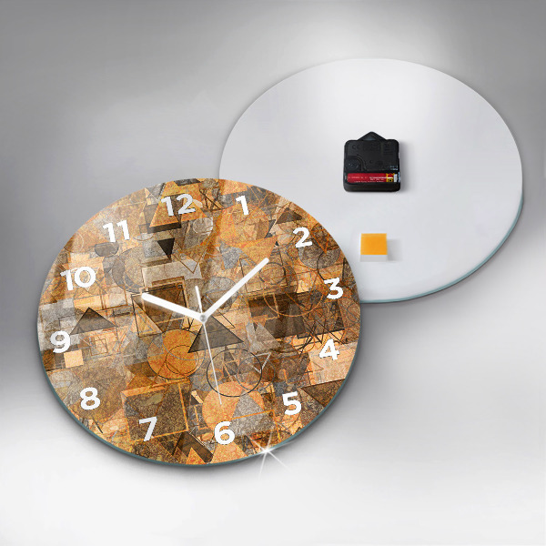 Round glass clock Geometric Shapes