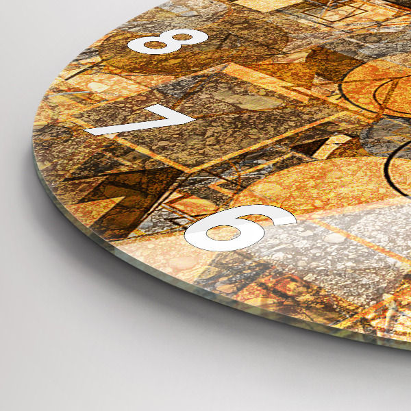 Round glass clock Geometric Shapes