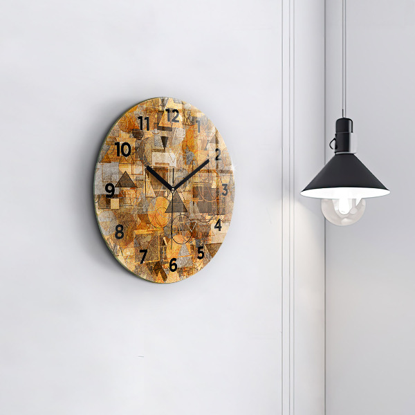 Round glass clock Geometric Shapes