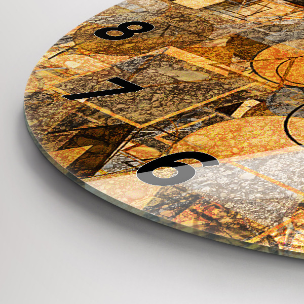 Round glass clock Geometric Shapes