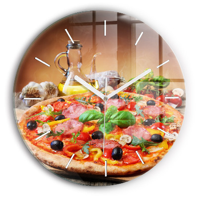 Round glass clock The Culinary Heart of Italy
