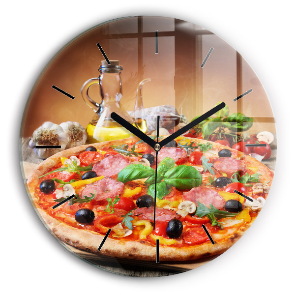 Round glass clock The Culinary Heart of Italy