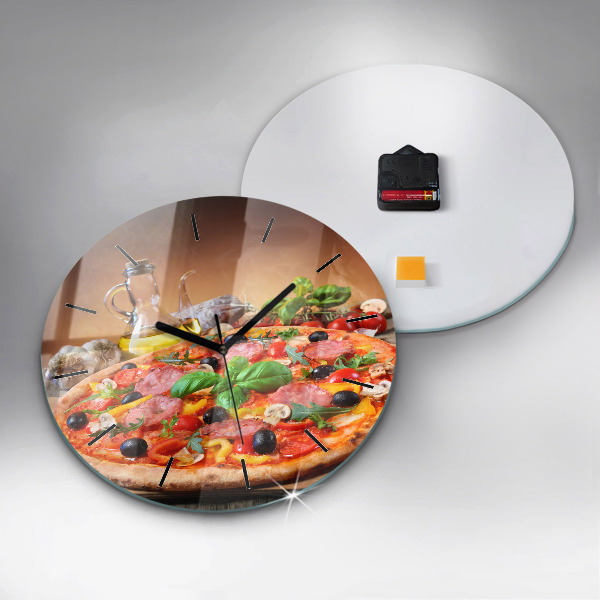 Round glass clock The Culinary Heart of Italy