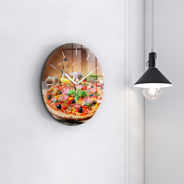 Round glass clock The Culinary Heart of Italy