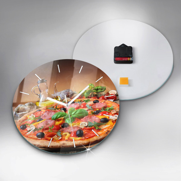 Round glass clock The Culinary Heart of Italy