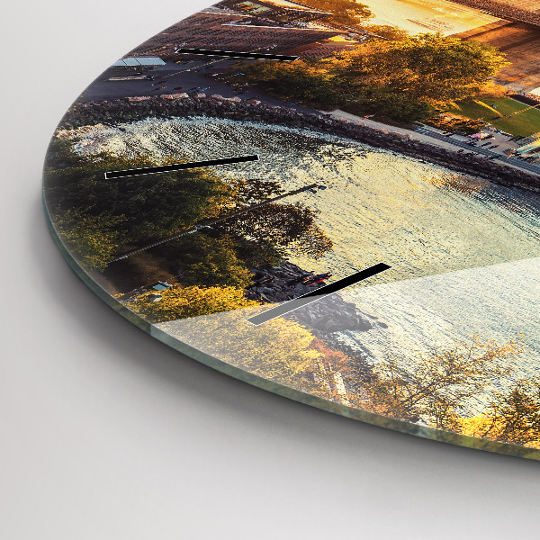 Round glass clock New York Manhattan