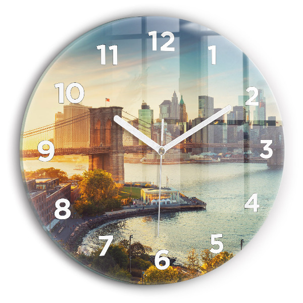 Round glass clock New York Manhattan