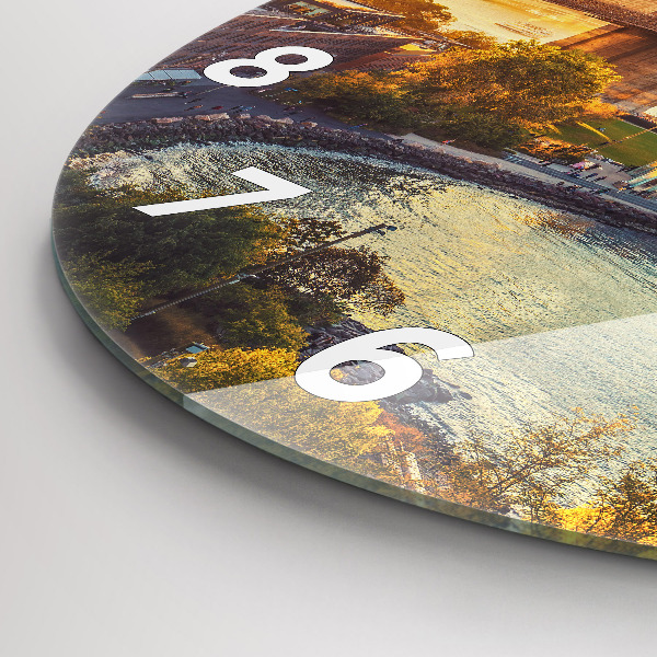 Round glass clock New York Manhattan