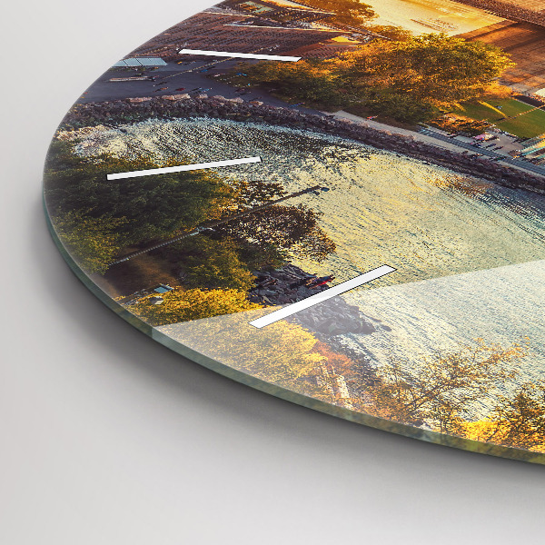 Round glass clock New York Manhattan
