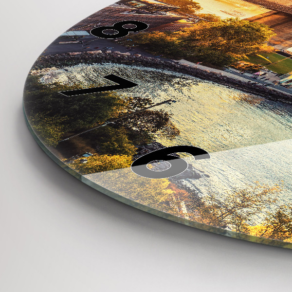 Round glass clock New York Manhattan