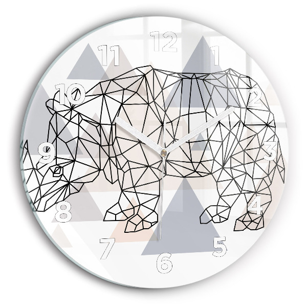 Round glass clock Geometric Pattern