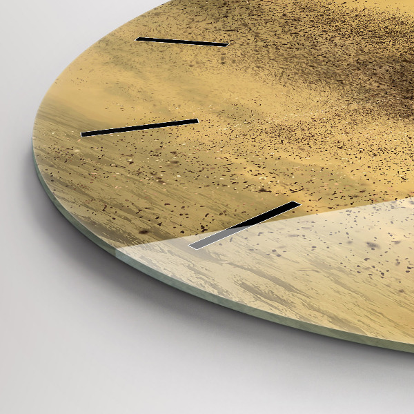 Round glass clock Woman in figure