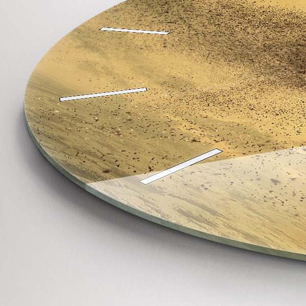 Round glass clock Woman in figure