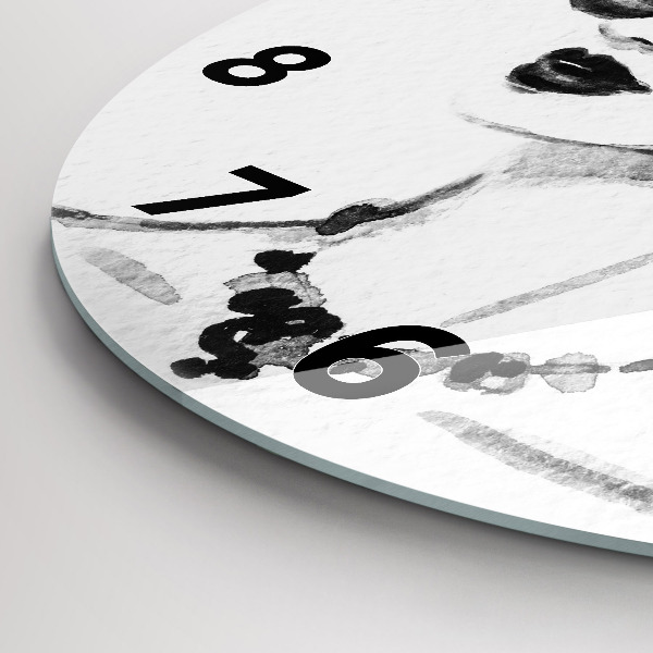 Round glass clock Fashionable woman