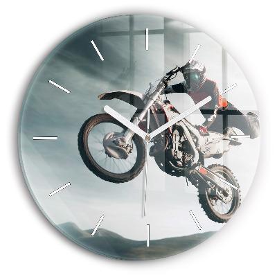 Round glass clock Motor Style Adrenaline