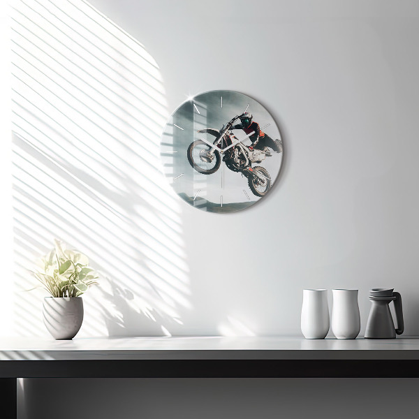 Round glass clock Motor Style Adrenaline