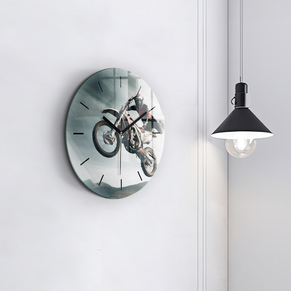 Round glass clock Motor Style Adrenaline