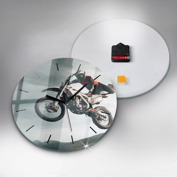 Round glass clock Motor Style Adrenaline