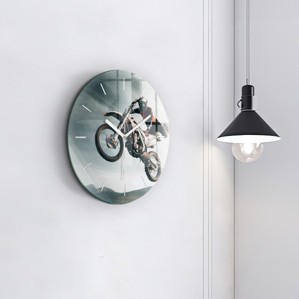 Round glass clock Motor Style Adrenaline