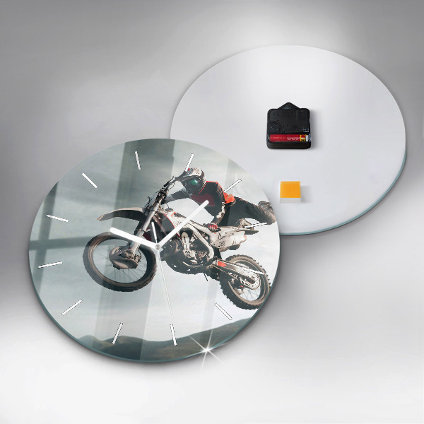 Round glass clock Motor Style Adrenaline