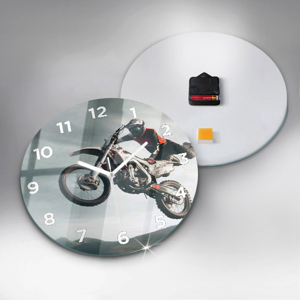 Round glass clock Motor Style Adrenaline