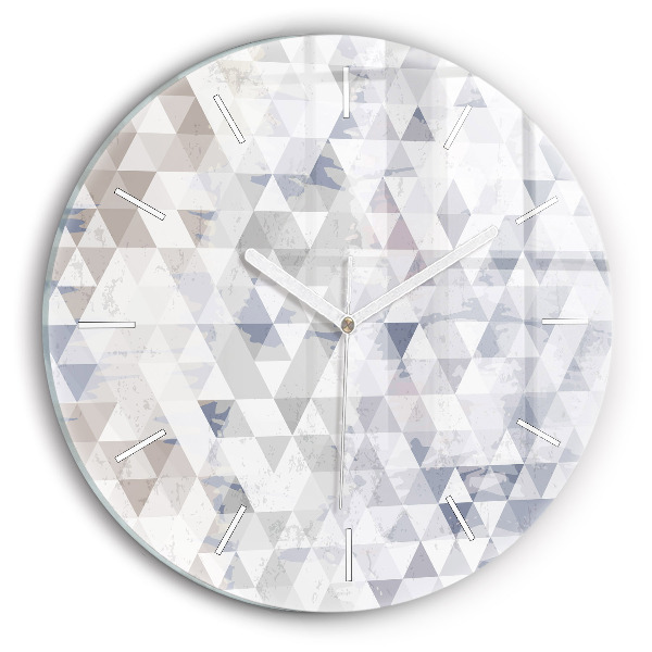 Round glass clock Geometric pattern