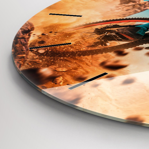 Round glass clock Stuntman and adrenaline
