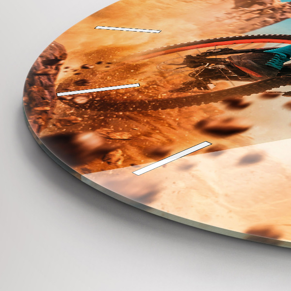 Round glass clock Stuntman and adrenaline