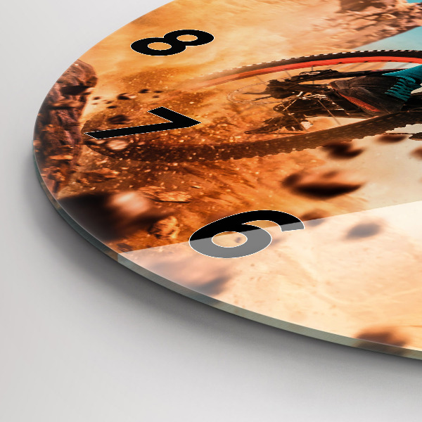 Round glass clock Stuntman and adrenaline