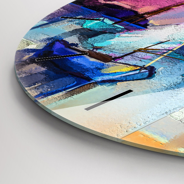 Round glass clock Seascape