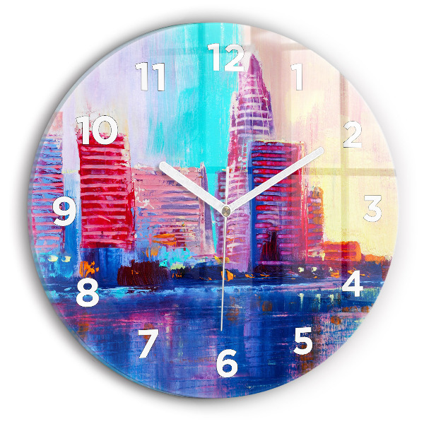 Round glass clock Skyscraper abstraction