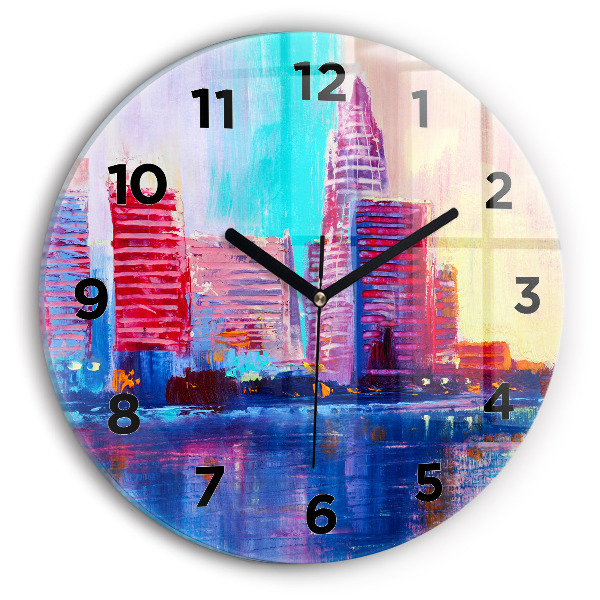 Round glass clock Skyscraper abstraction