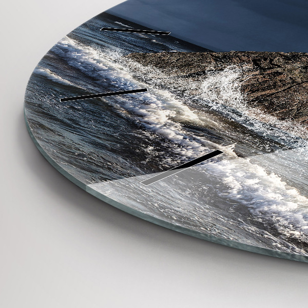 Round glass clock Lighthouse