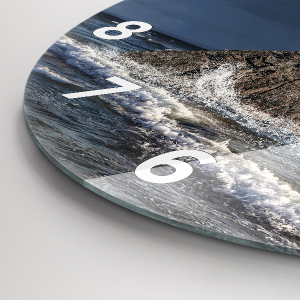 Round glass clock Lighthouse