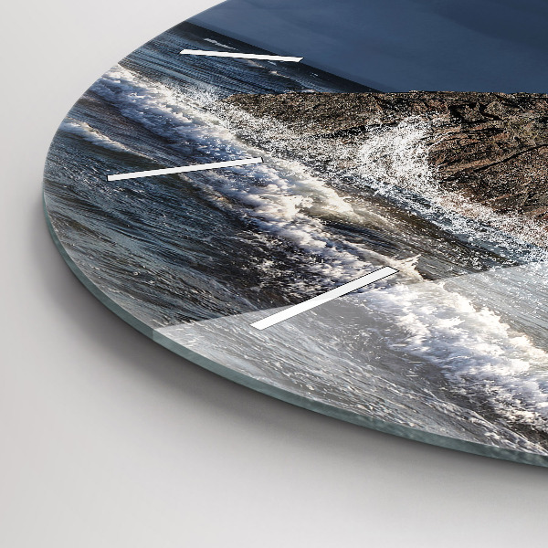 Round glass clock Lighthouse