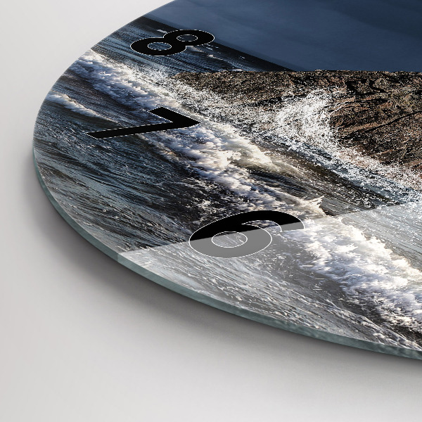 Round glass clock Lighthouse