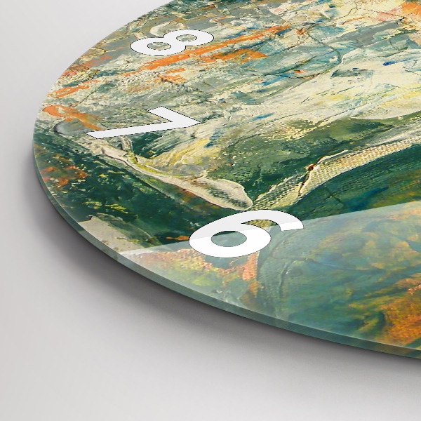 Round glass clock Painted elephant posture