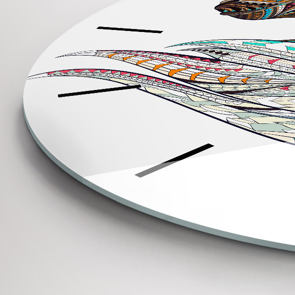 Round glass clock Horse illustration