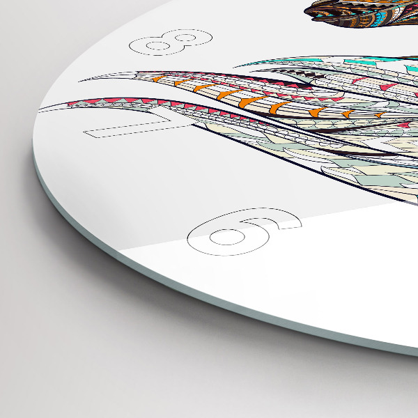 Round glass clock Horse illustration