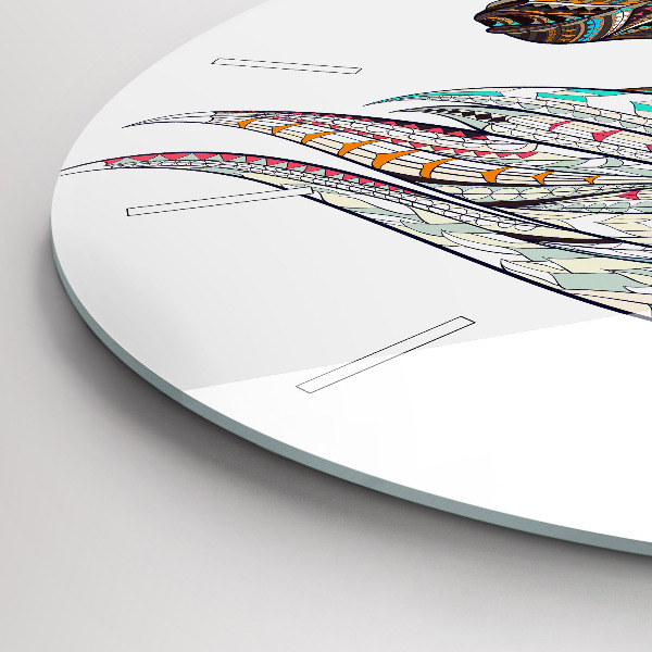 Round glass clock Horse illustration