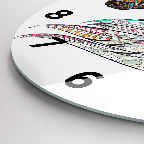 Round glass clock Horse illustration