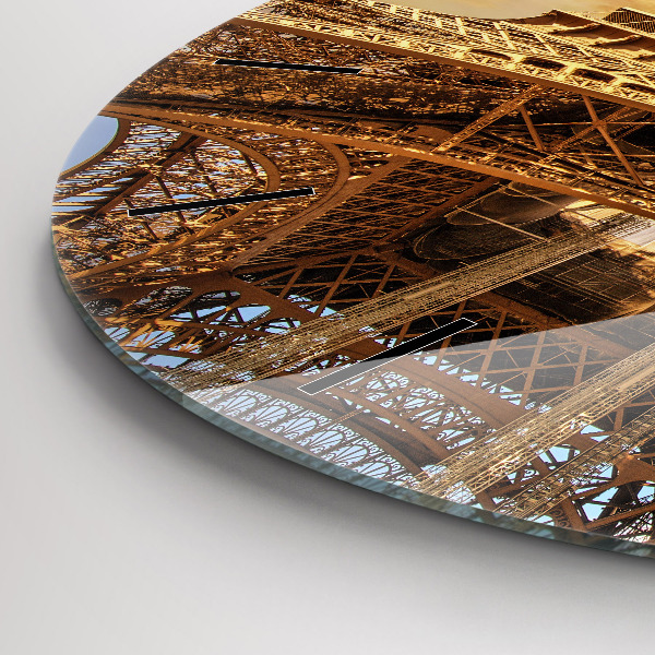 Round glass clock Eiffel Tower